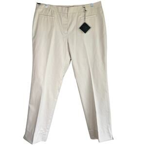 Brooks Brothers Womens 346 Natalie Fit Cotton Pants Ivory Size 14 Career Preppy